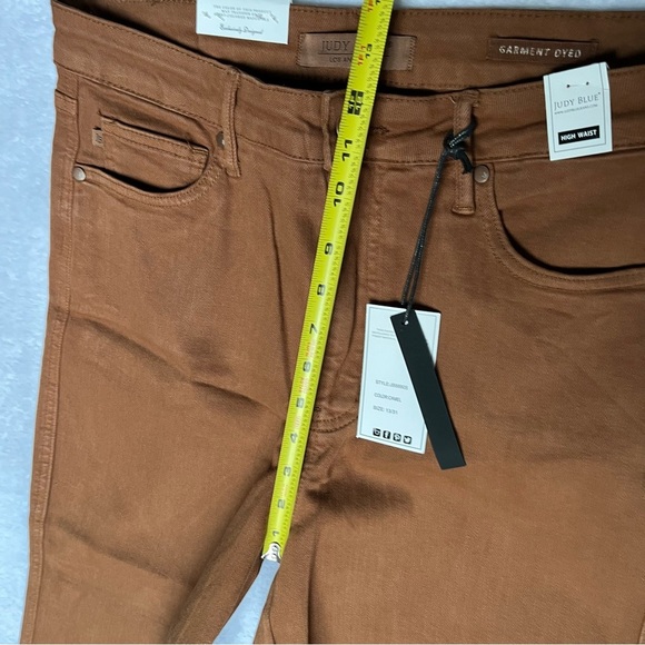 Judy Blue Jeans Women 13/31 Wide Leg Crop Garment Dyed Brown Denim High Rise NWT - Picture 7 of 11